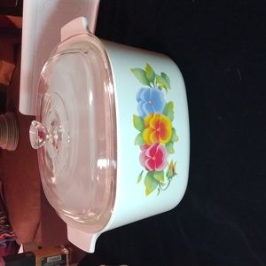 Large Corning Ware 3 Qt. Pansies SUMMER BLUSH Casserole Dish & Lid